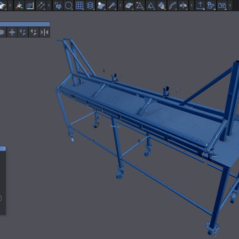 A sheet metal brake captured as 3D scan data