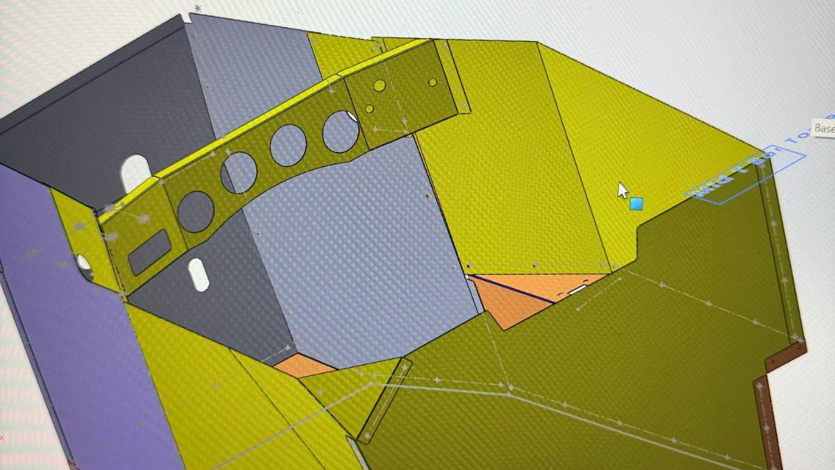 A sheet metal part modelled with its bends and flat pattern